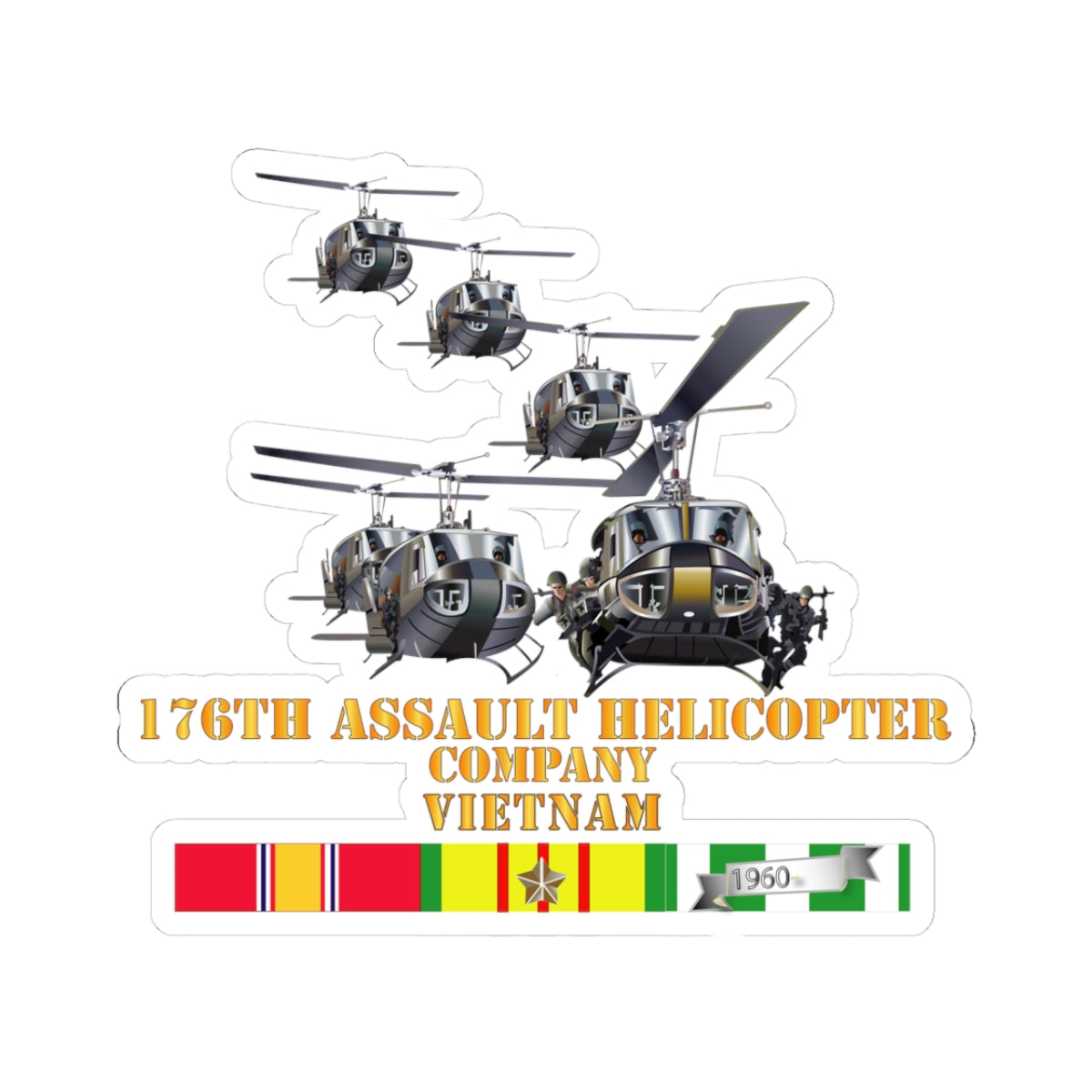 Kiss-Cut Stickers - 176th Assault Helicopter Co w SVC