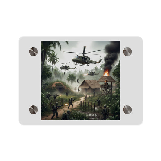 Acrylic Wall Art Panel - Vietnam Village Helicopter Assault