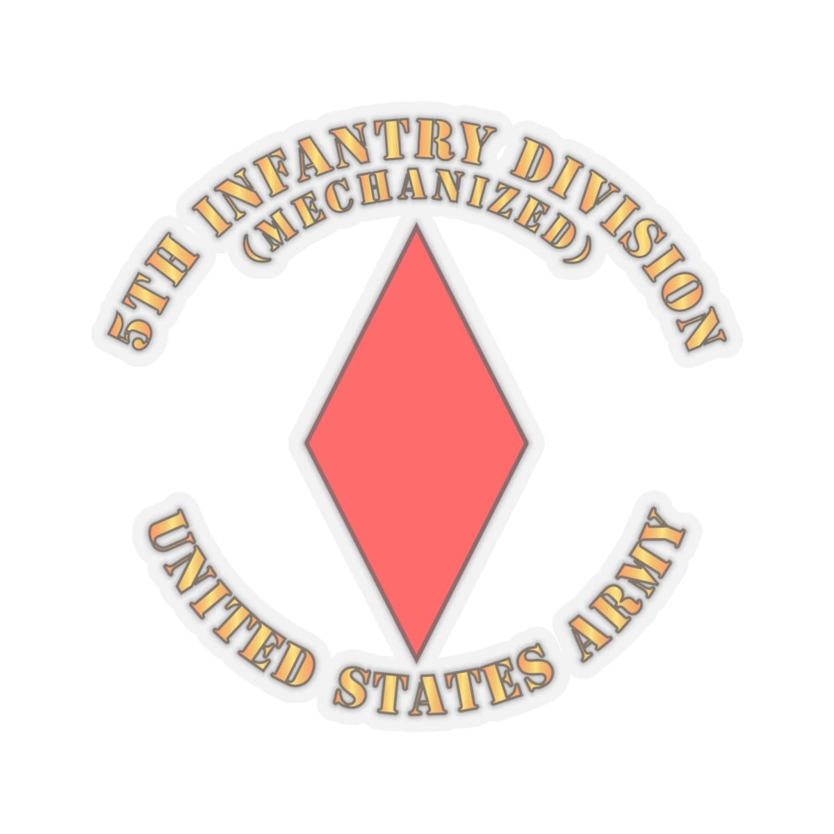 Kiss-Cut Stickers - 5th Infantry Division - US Army