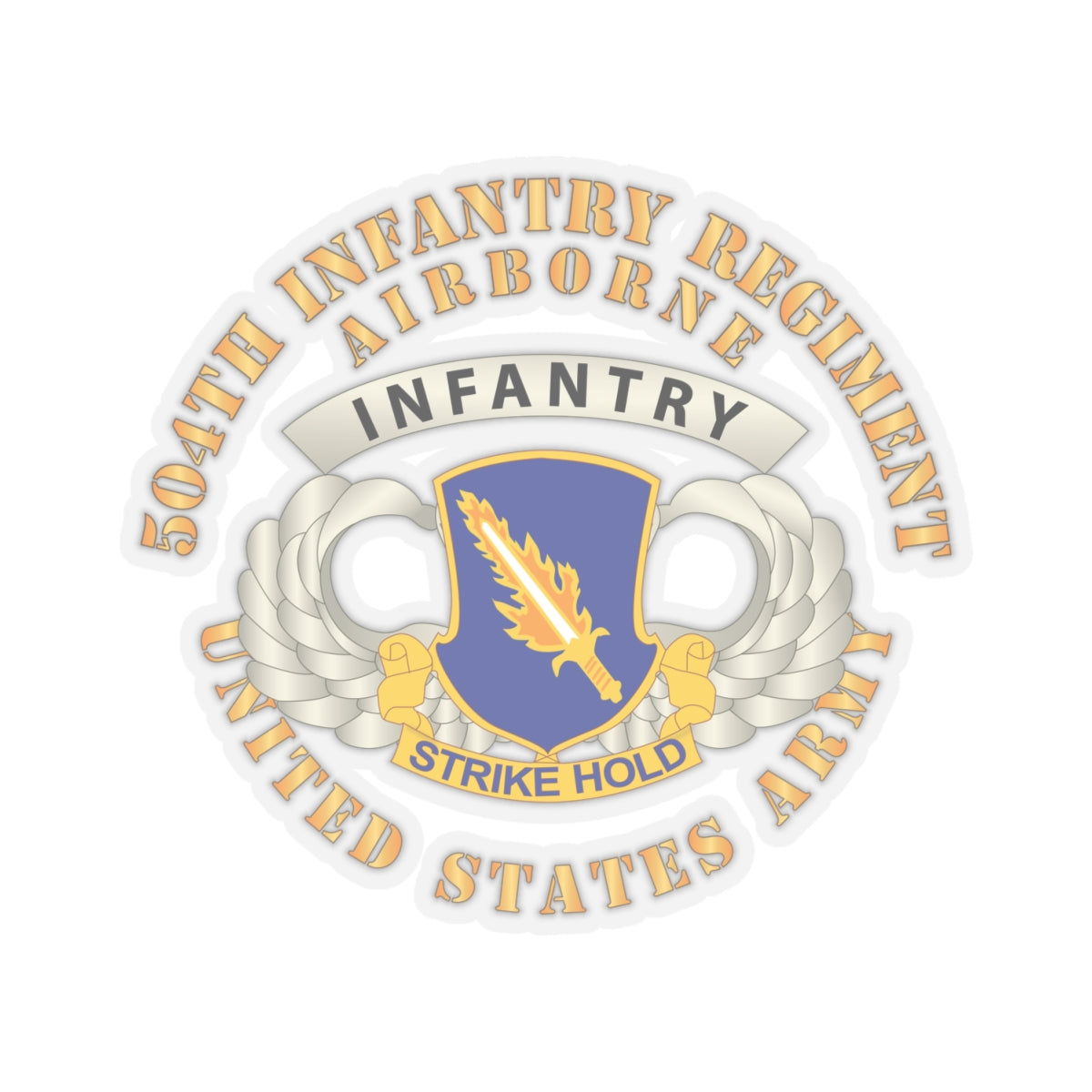 Kiss-Cut Stickers - Airborne Badge - 504th Infantry Regiment wo DS X 300