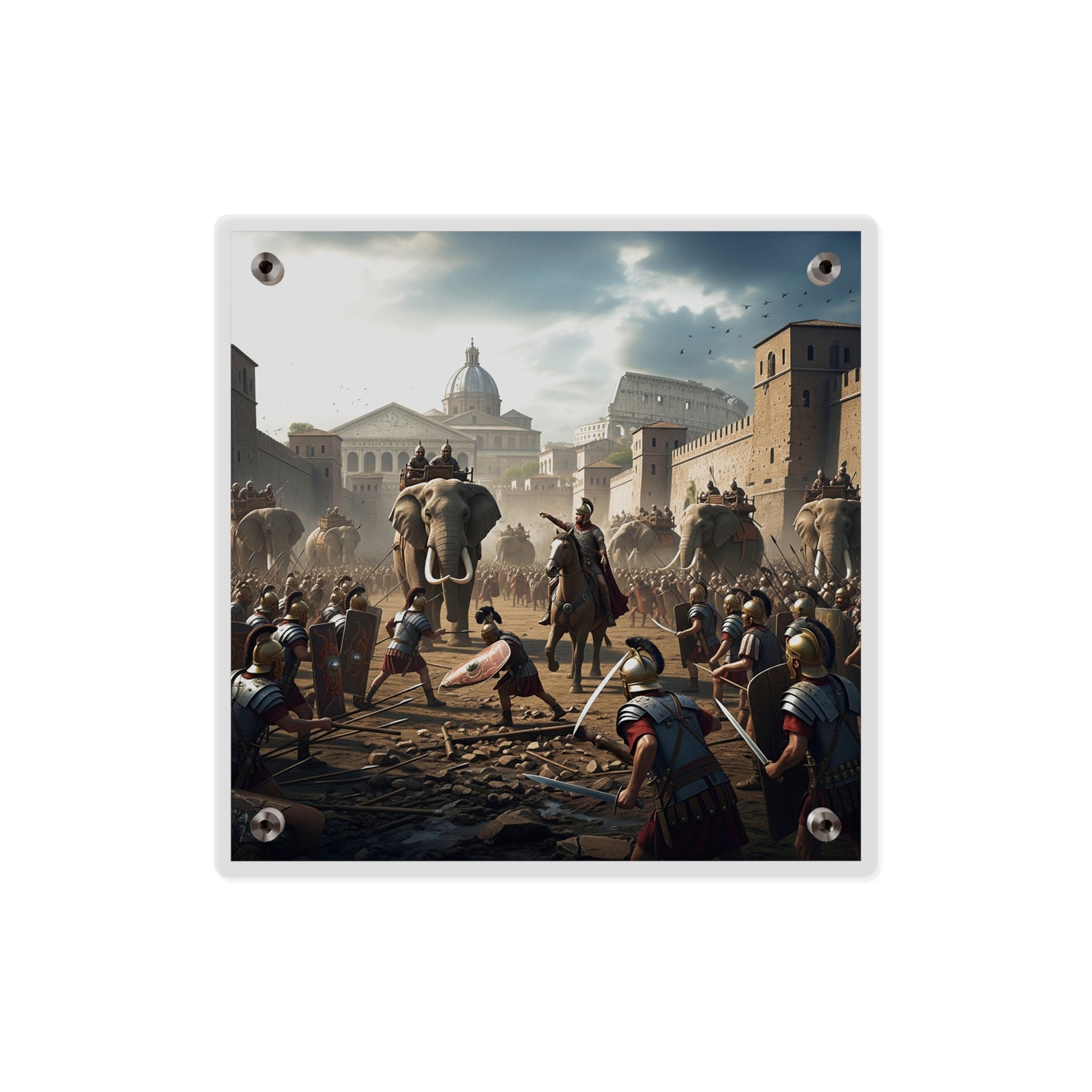 Acrylic Wall Art Panel - Hannibal Battling the Roman Legions as he Enters Rome