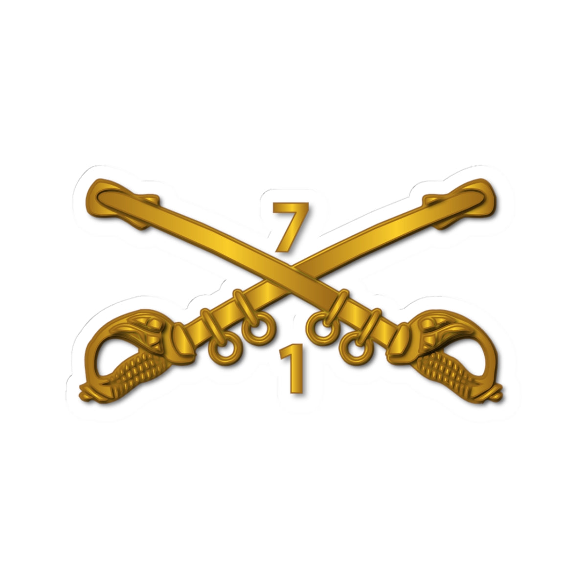 Kiss-Cut Stickers - 1st Bn 7th Cavalry Branch wo Txt