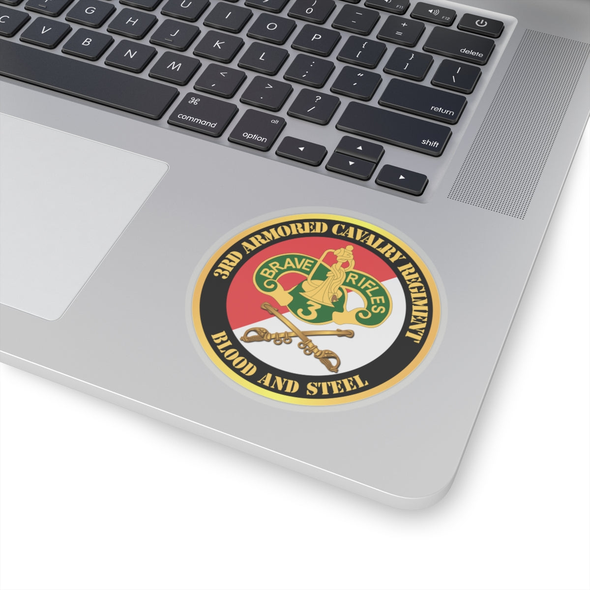 Kiss-Cut Stickers - 3rd Armored Cavalry Regiment DUI - Red White - Blood and Steel