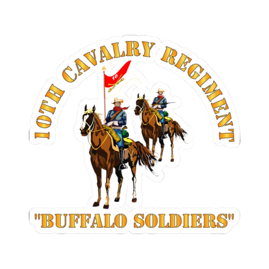 Kiss-Cut Stickers - 10th Cavalry Regiment w Cavalrymen - Buffalo Soldiers