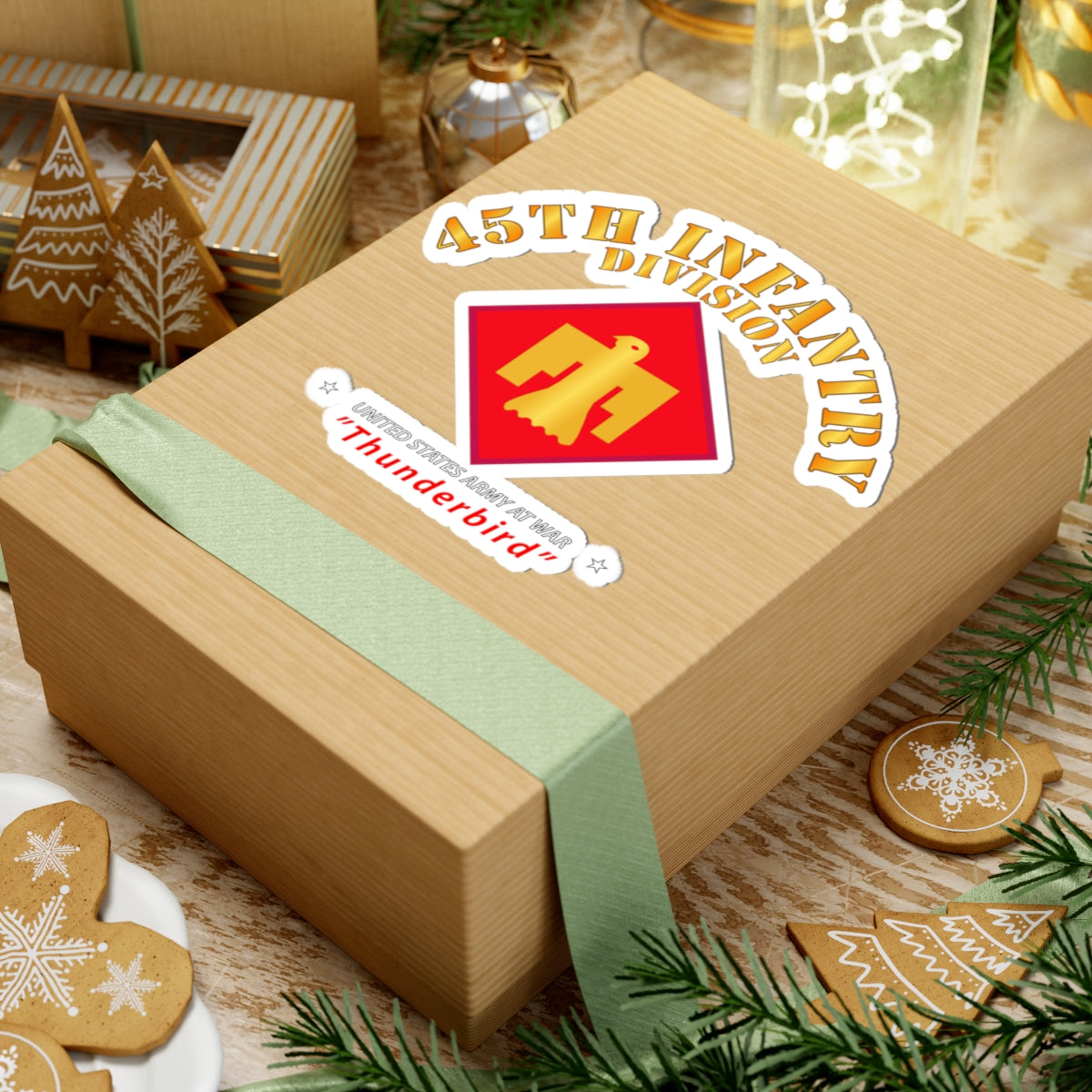 Kiss-Cut Stickers - 45th Infantry Division - Thunderbird at War