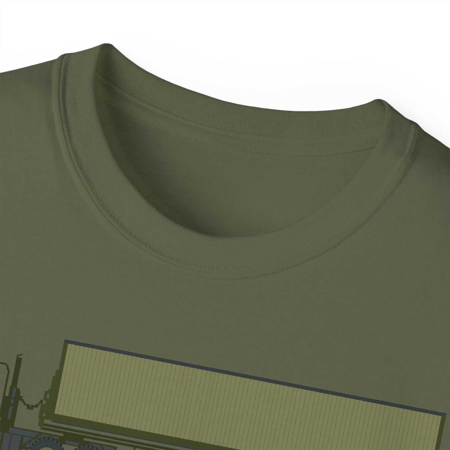 Unisex Ultra Cotton Tee - Vehicle - M915 Tractor with M872 - 40 Ft Container - Side X 300