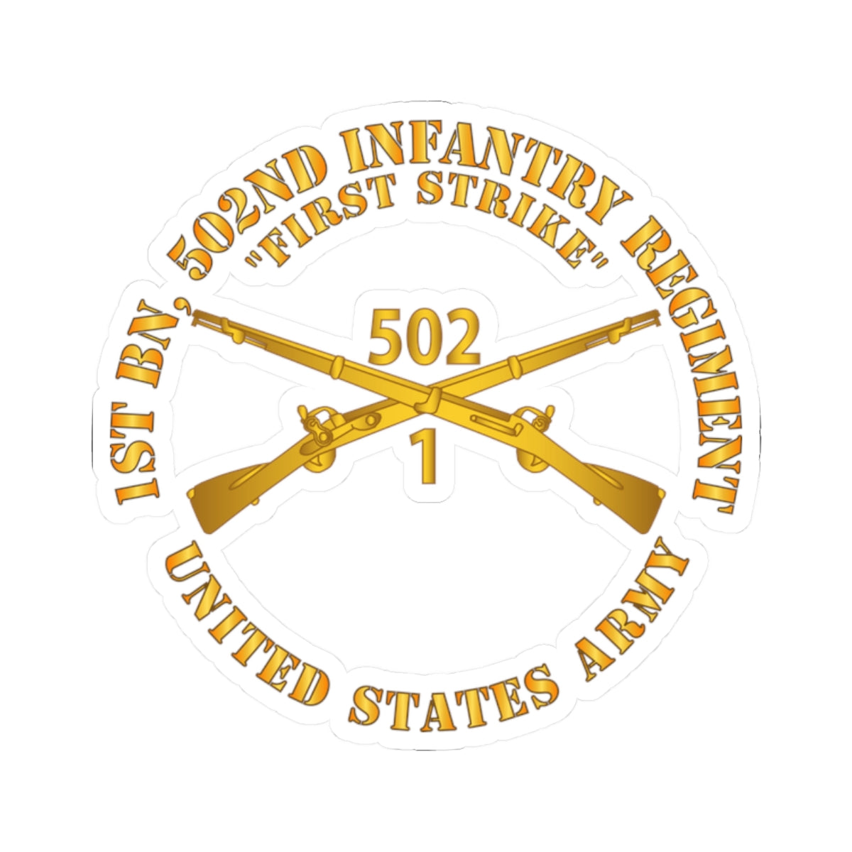 Kiss-Cut Stickers - 1st Bn 502nd Infantry Regt - First Strike - Infantry Br