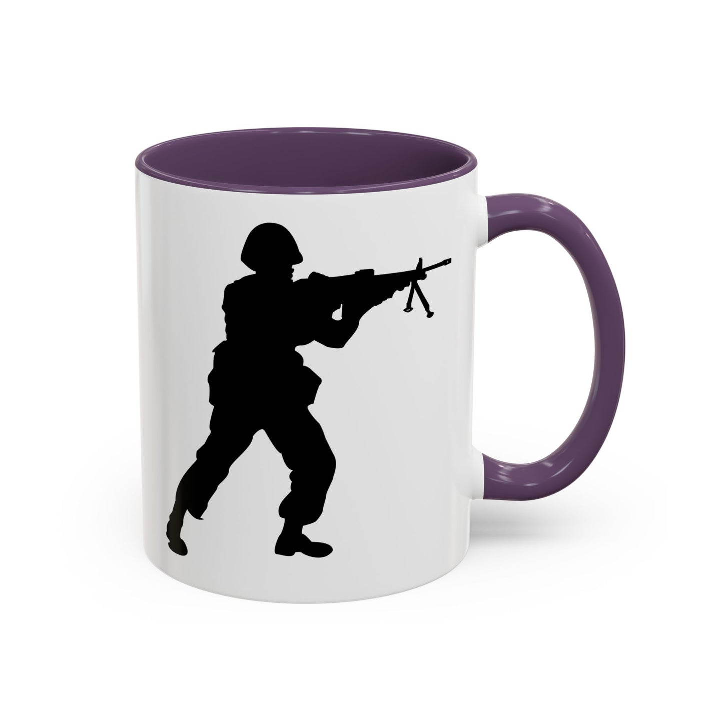 Accent Coffee Mug (11oz & 15oz) - Army - Soldier - MG Assault - Silhouette X 300