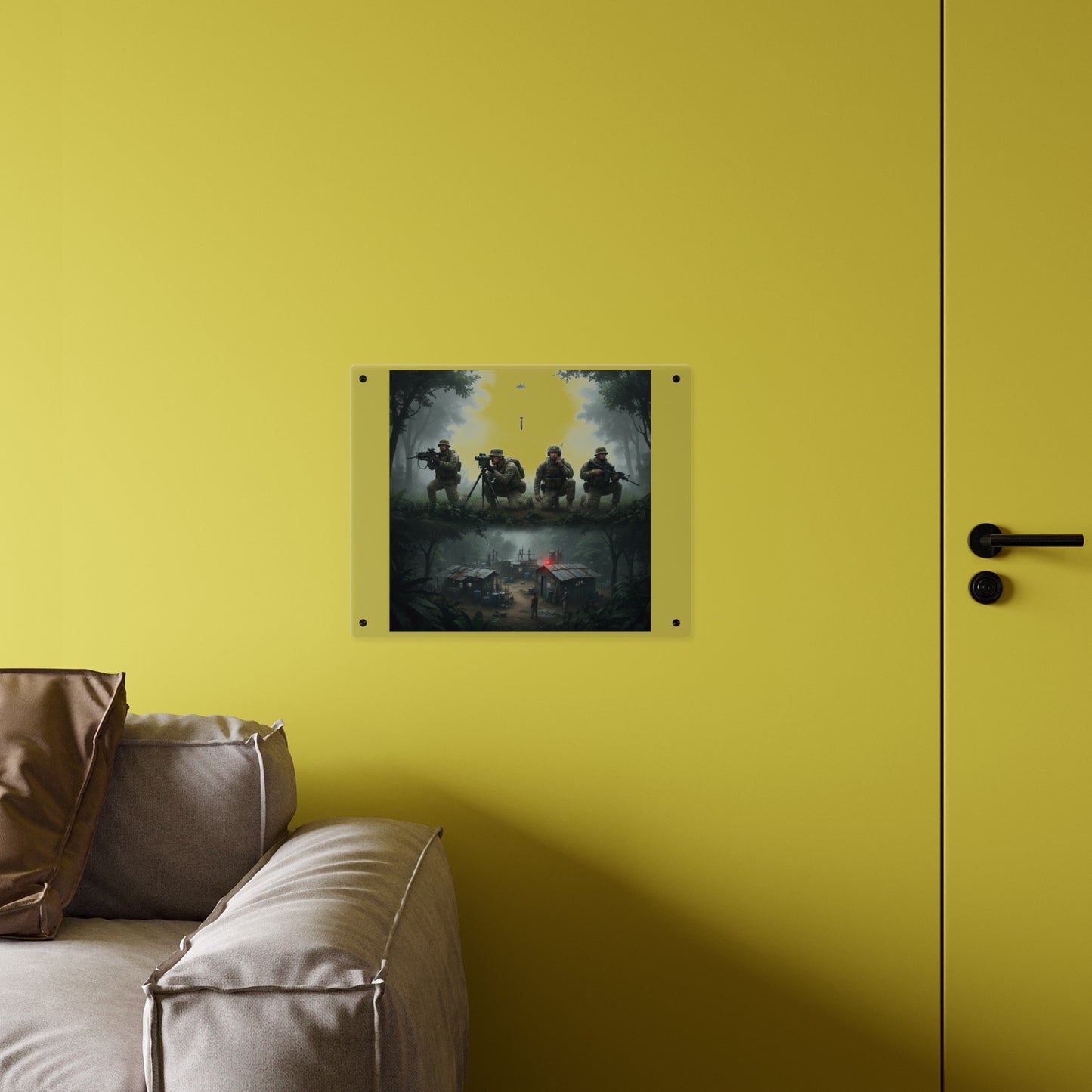 Acrylic Wall Art Panel - Jungle Drug Lab Destruction wo Explosions