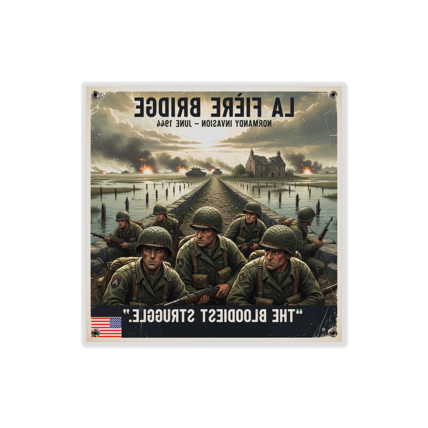 Acrylic Wall Art Panel - 82nd Airborne at the La Fière Bridge