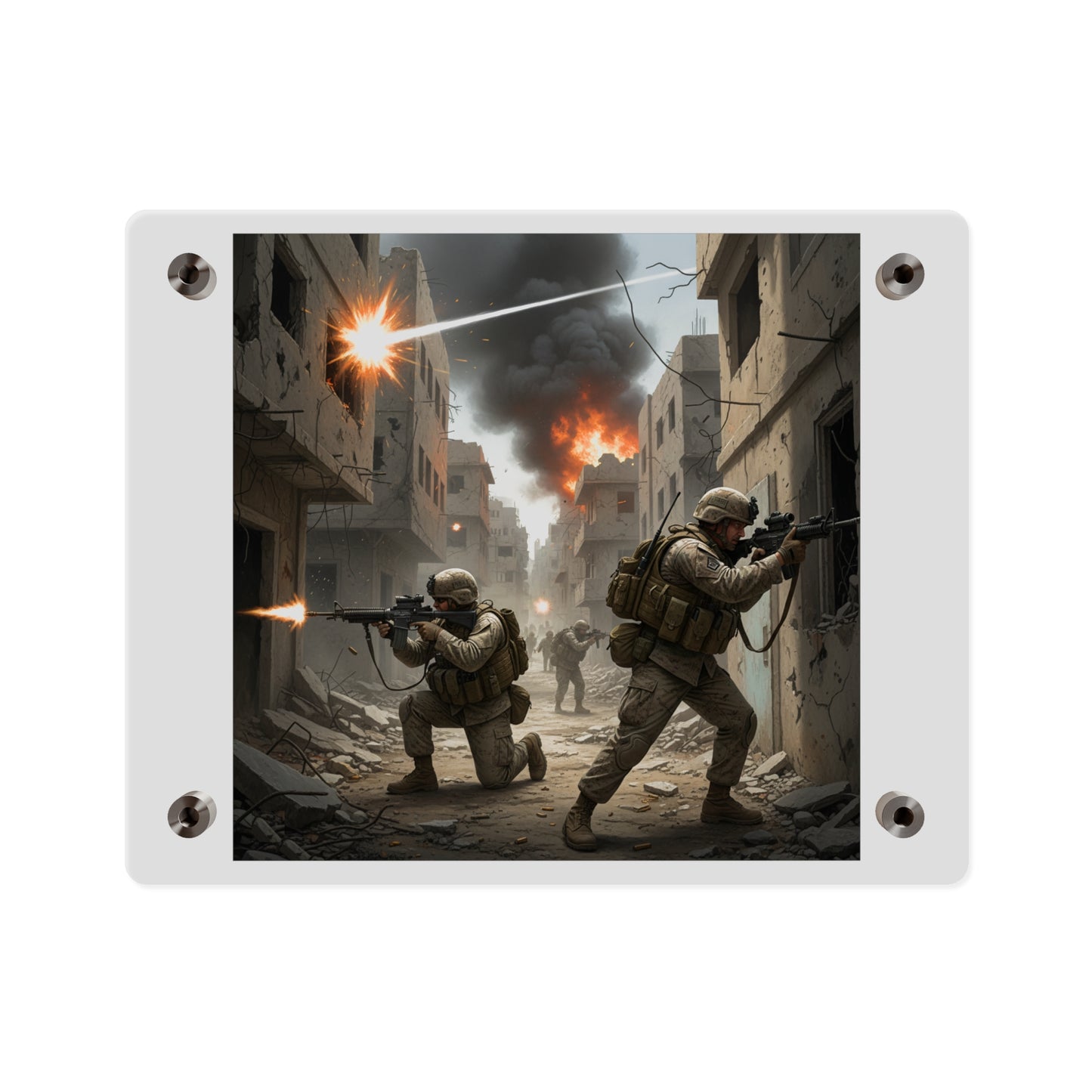 Acrylic Wall Art Panel - Marines in  the 2nd Battle of Fallujah