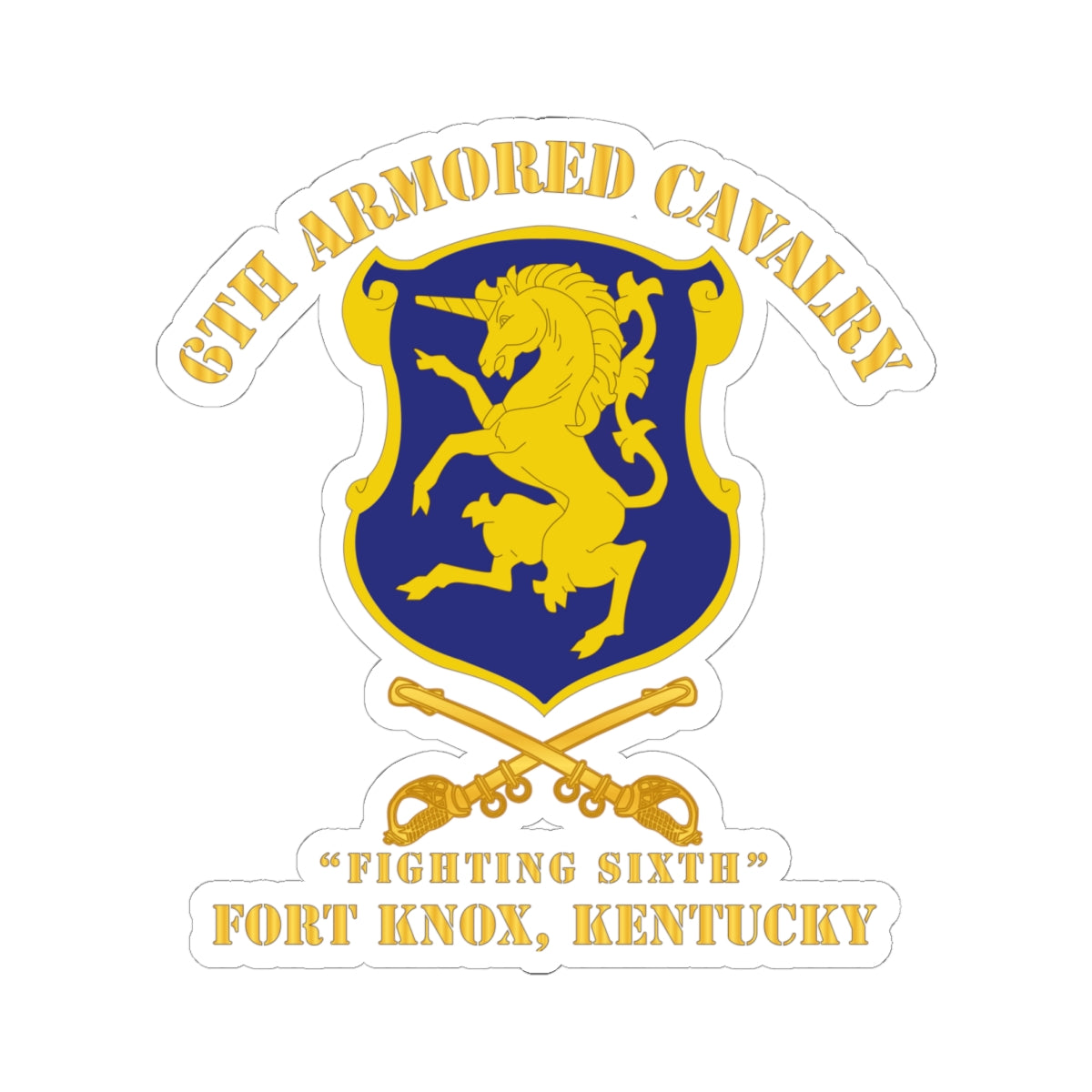 Kiss-Cut Stickers - 6th ACR w Cav Br Ft Knox Kentucky