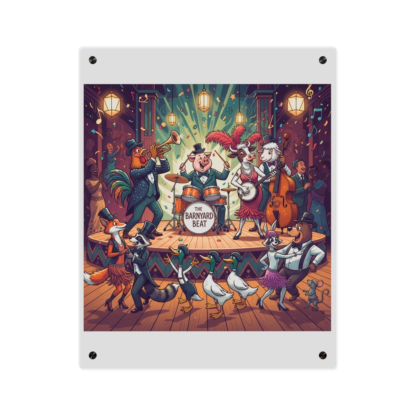Acrylic Wall Art Panel - Farm Band Dance
