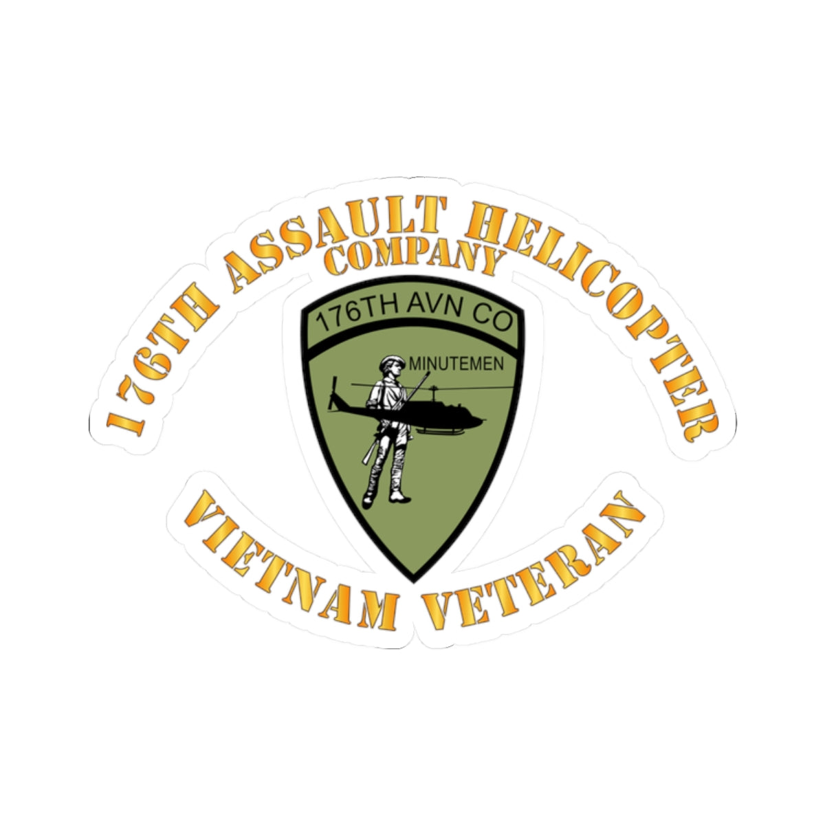 Kiss-Cut Stickers - 176th Assault Helicopter Co - Vietnam Ve