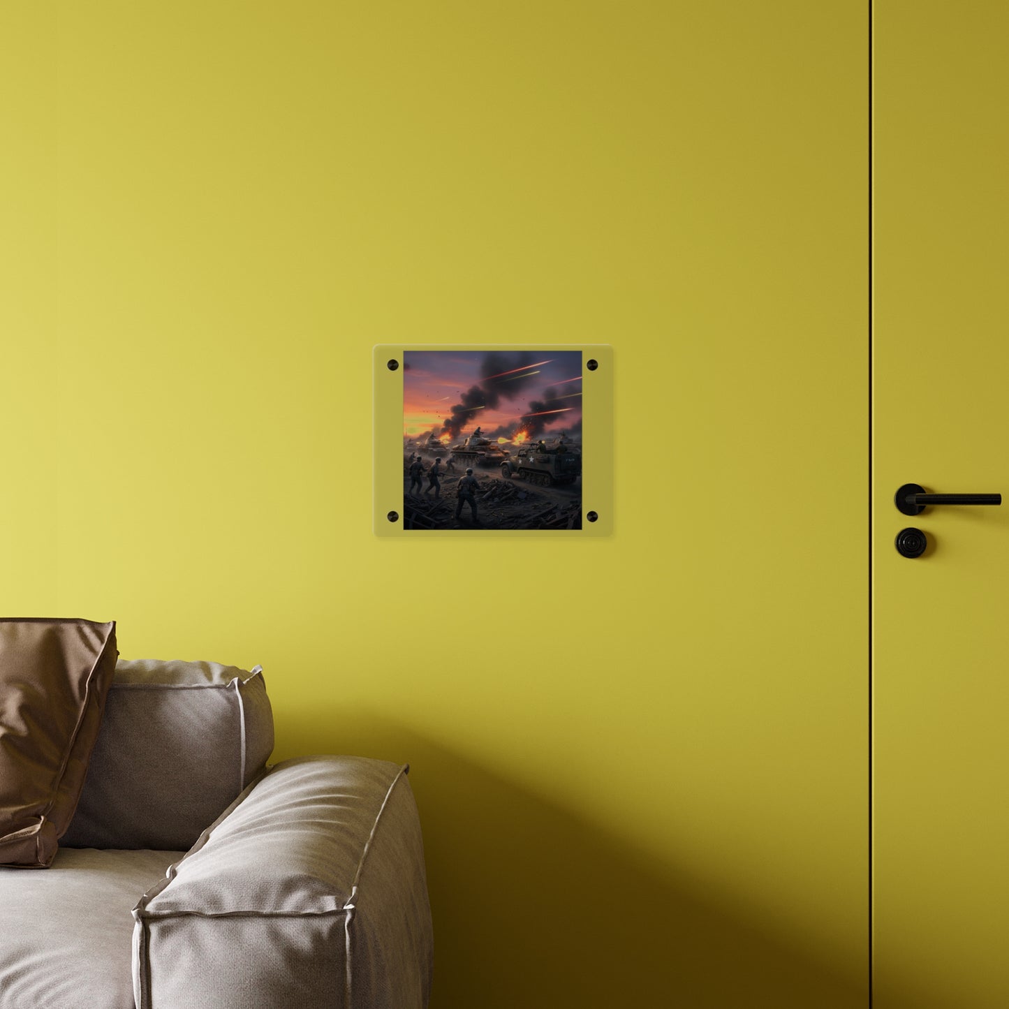 Acrylic Wall Art Panel - M3A1 Half-track 9th Armor Division vs German Armor