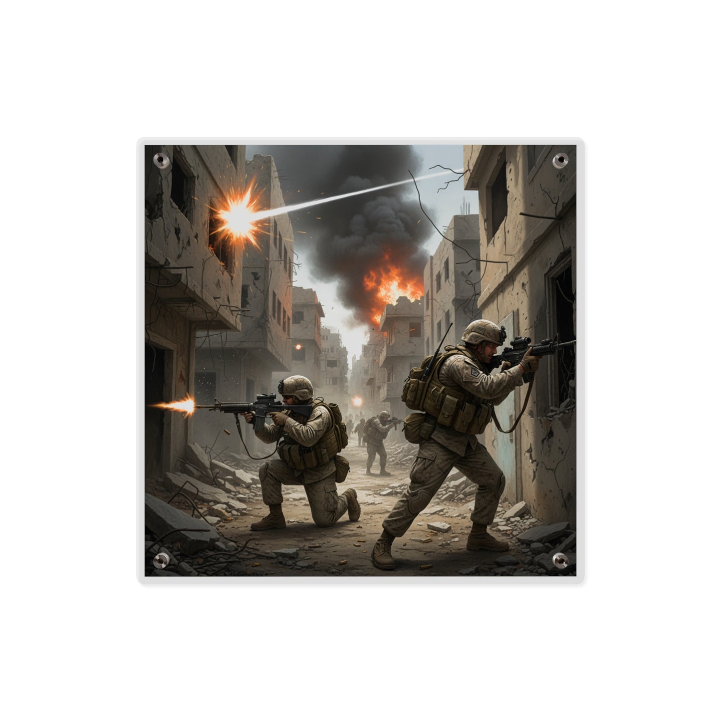 Acrylic Wall Art Panel - Marines in  the 2nd Battle of Fallujah
