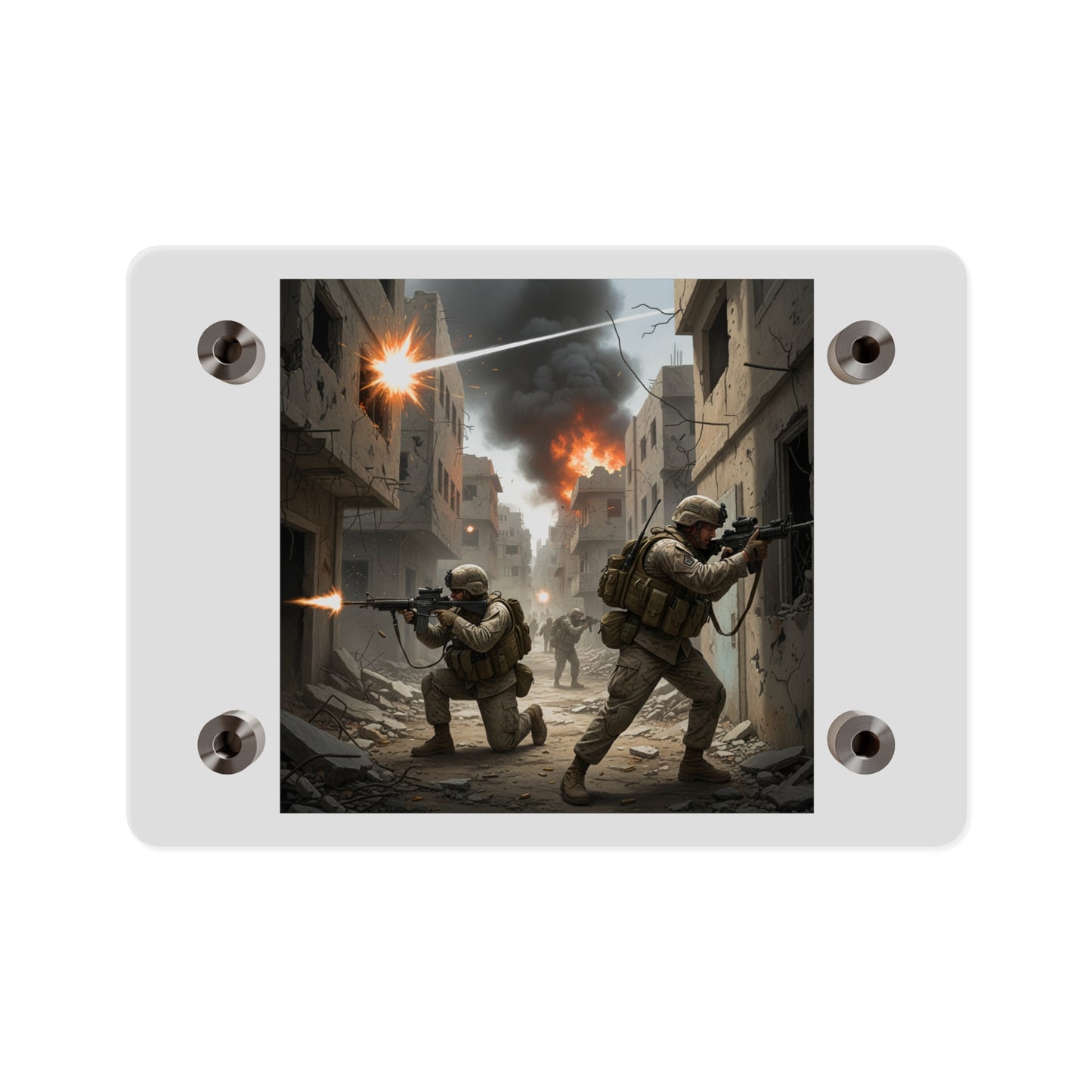 Acrylic Wall Art Panel - Marines in  the 2nd Battle of Fallujah