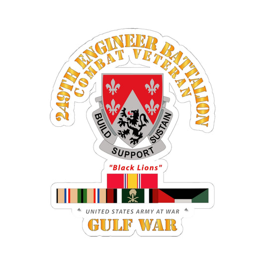 Kiss-Cut Stickers - 249th Engineer Battalion - Gulf War w SVC