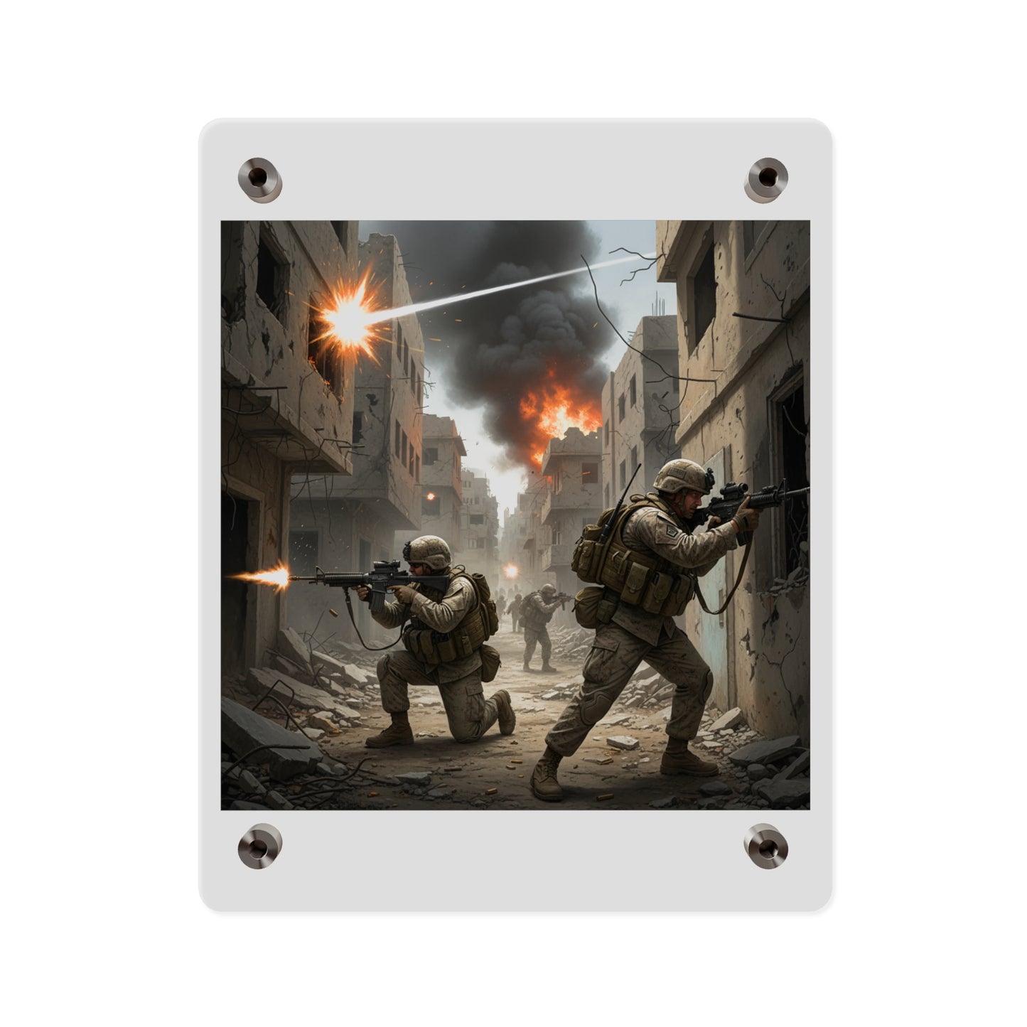 Acrylic Wall Art Panel - Marines in  the 2nd Battle of Fallujah