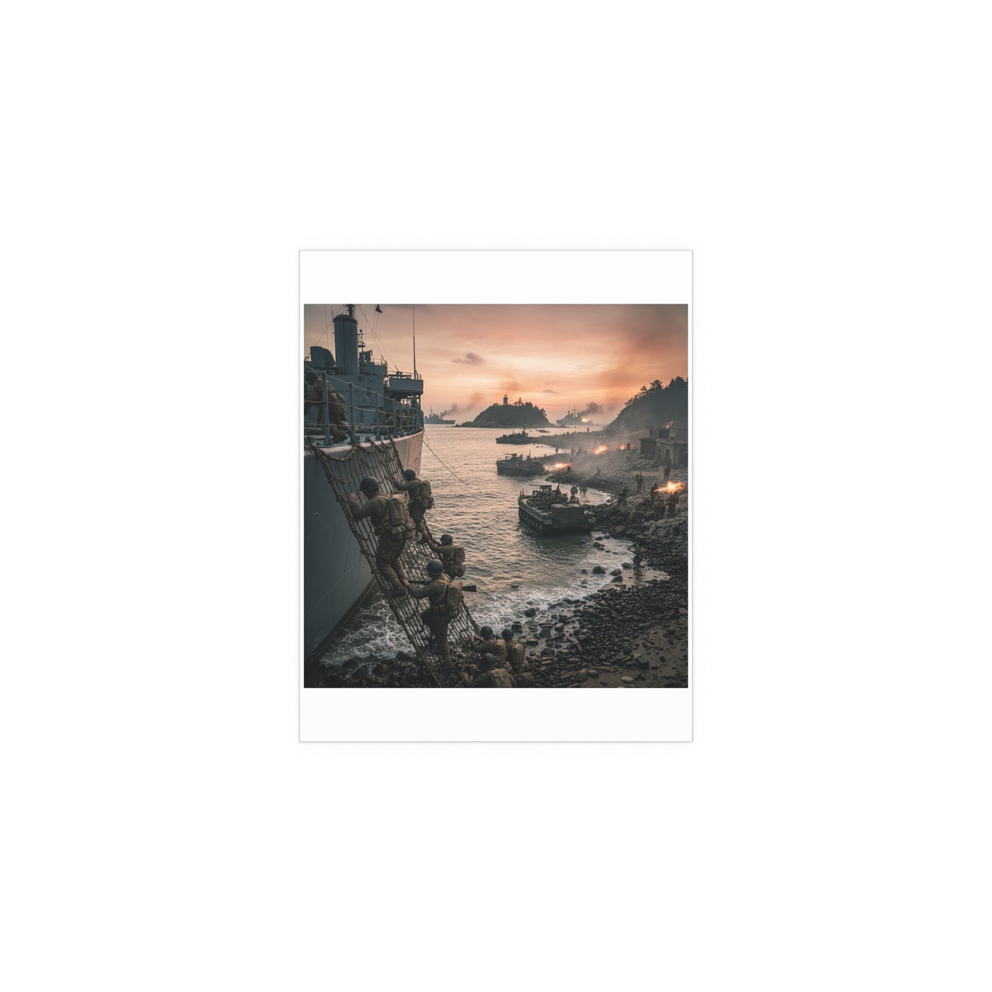 Indoor and Outdoor Silk Posters - Inchon Landing - Korean War