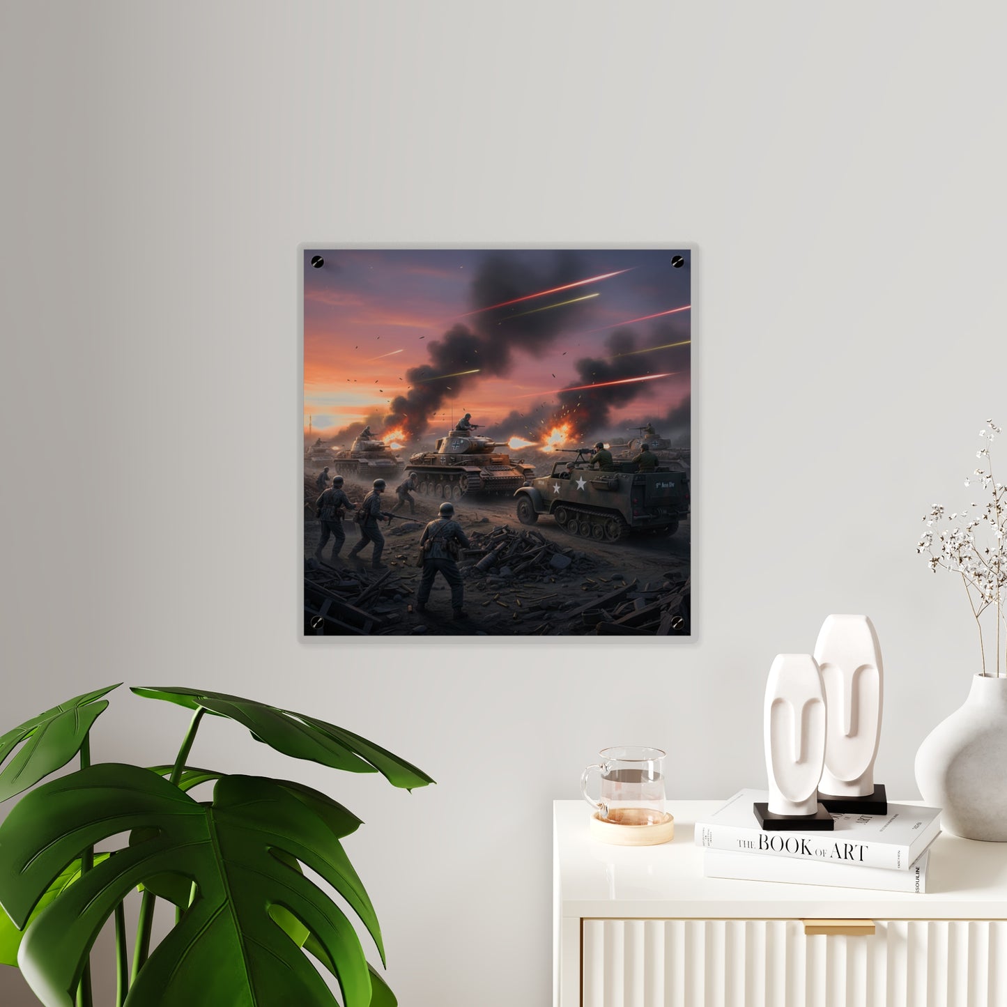 Acrylic Wall Art Panel - M3A1 Half-track 9th Armor Division vs German Armor