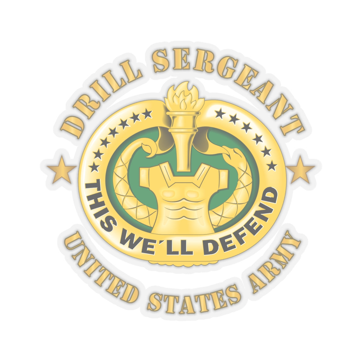 Kiss-Cut Stickers - Drill Sgt Badge - United States Army X 300