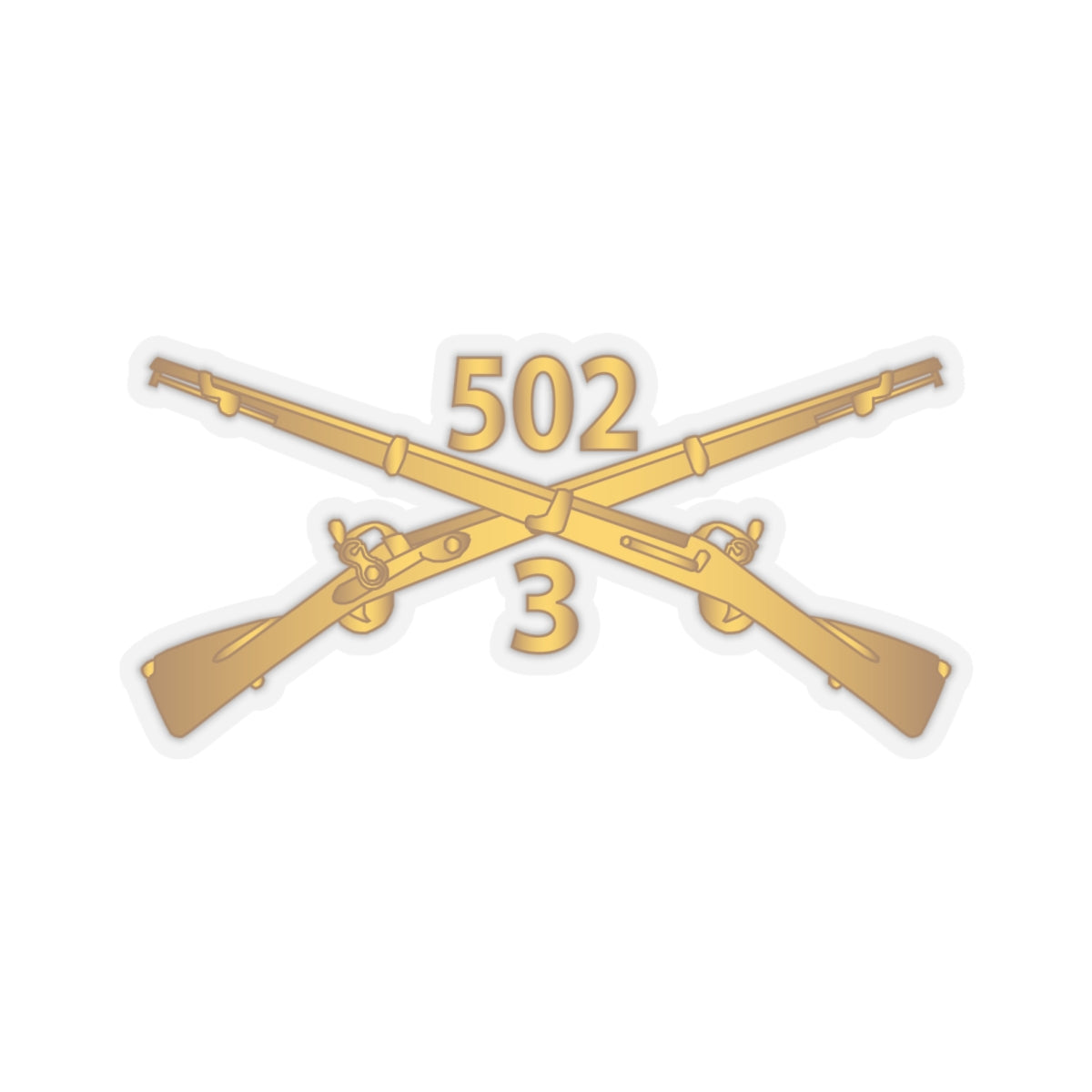 Kiss-Cut Stickers - 3rd Bn 502nd Infantry Regt - Infantry Br wo Txt