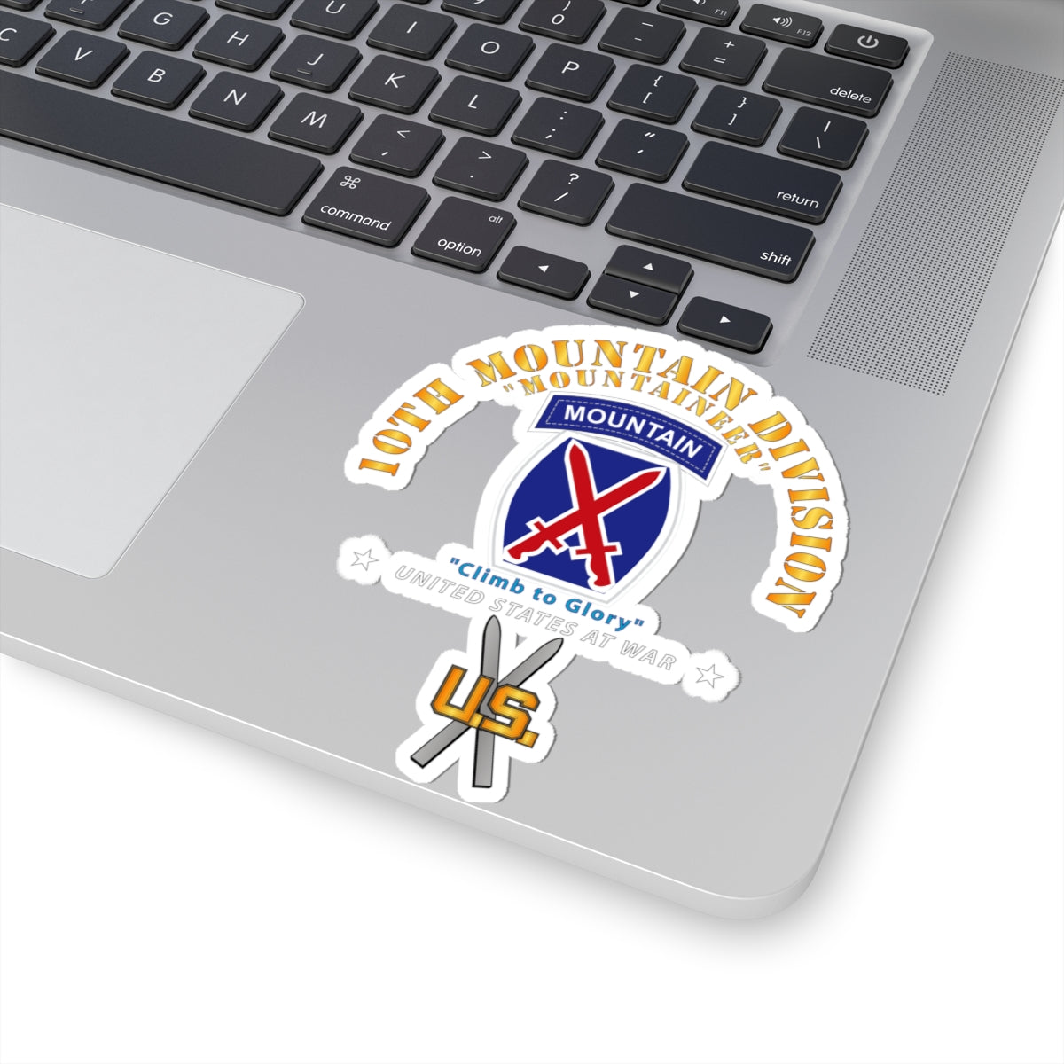 Kiss-Cut Stickers - 10th Mountain Division w SKI Branch
