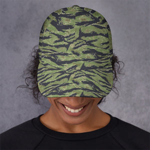 All-Over Print Peaked Tiger Stripe Camouflage Cap