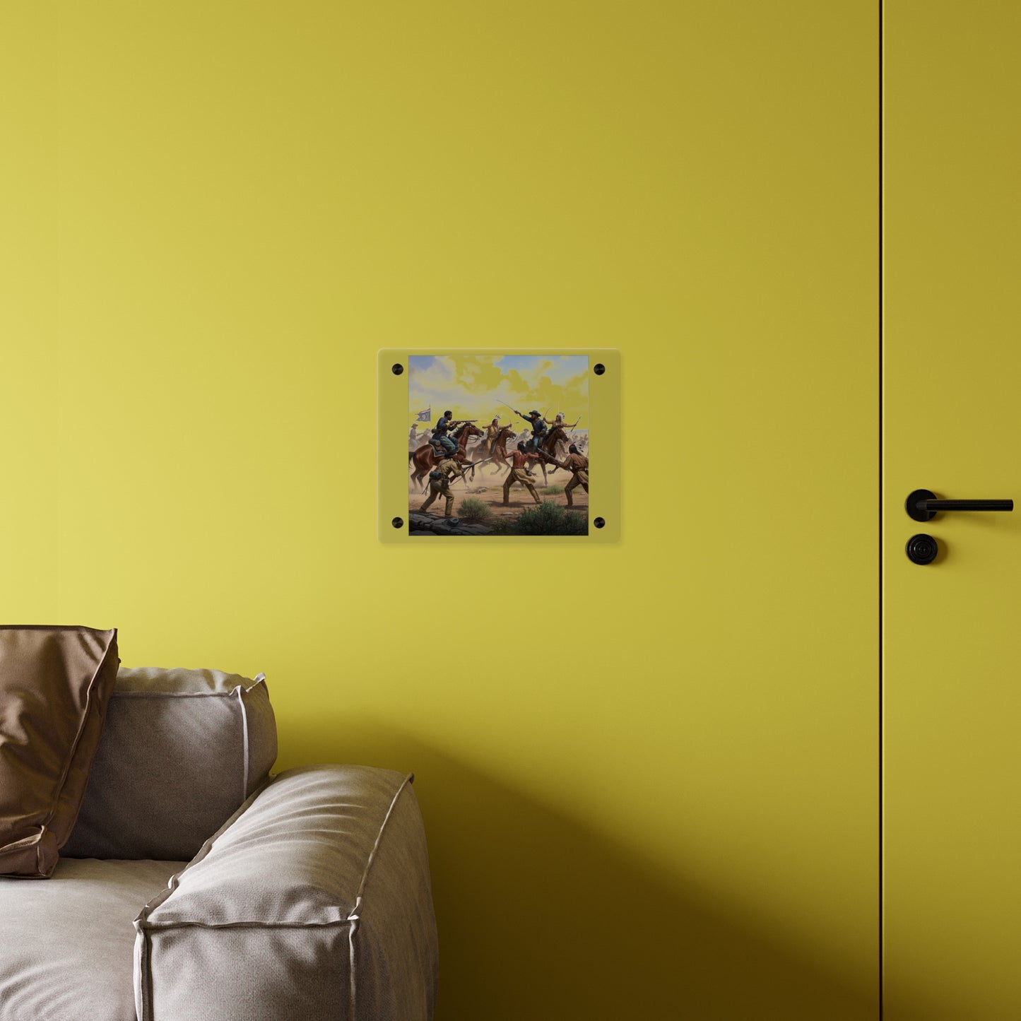 Acrylic Wall Art Panel - 9th Cavalry Regiment fighting Native Americans during the Indian Wars