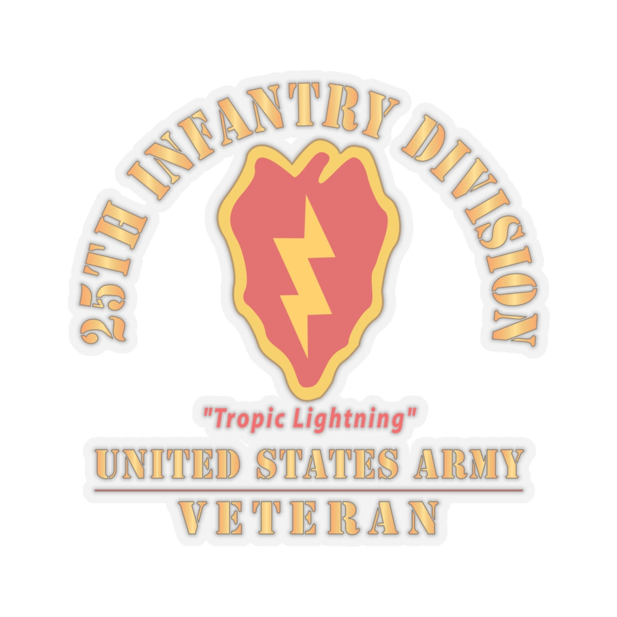 Kiss-Cut Stickers - SSI - 25th Infantry Division - Tropic Lightning - US Army Veteran X 300