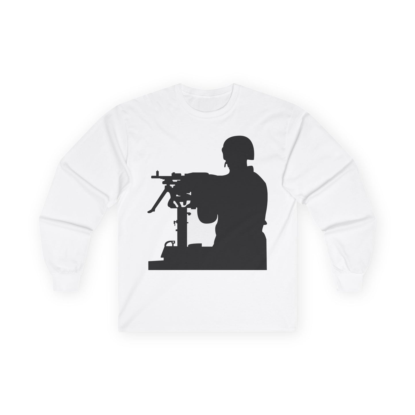 Unisex Ultra Cotton Long Sleeve Tee -Army - Soldier - MG Vehicle Mounted - Silhouette X 300