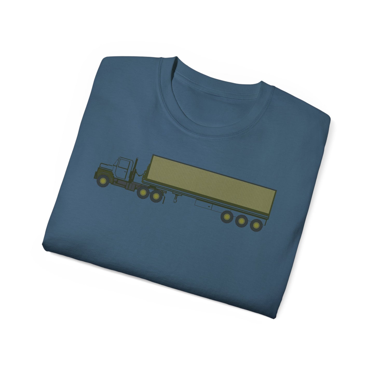 Unisex Ultra Cotton Tee - Vehicle - M915 Tractor with M872 - 40 Ft Container - Side X 300