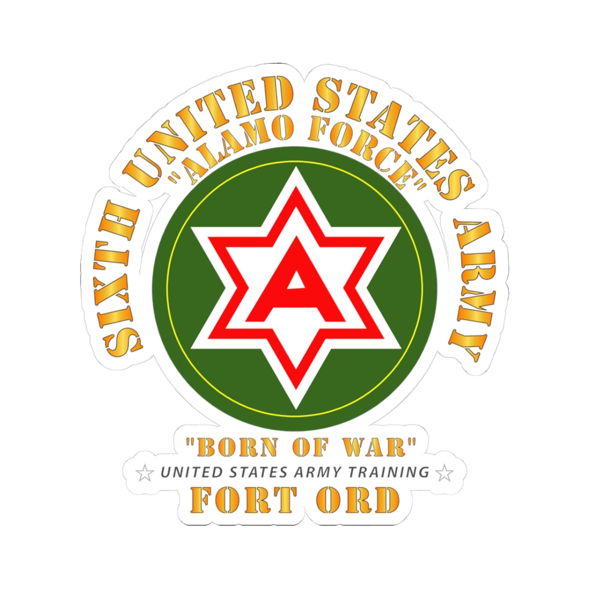Kiss-Cut Stickers - 6th United States Army - Fort Ord