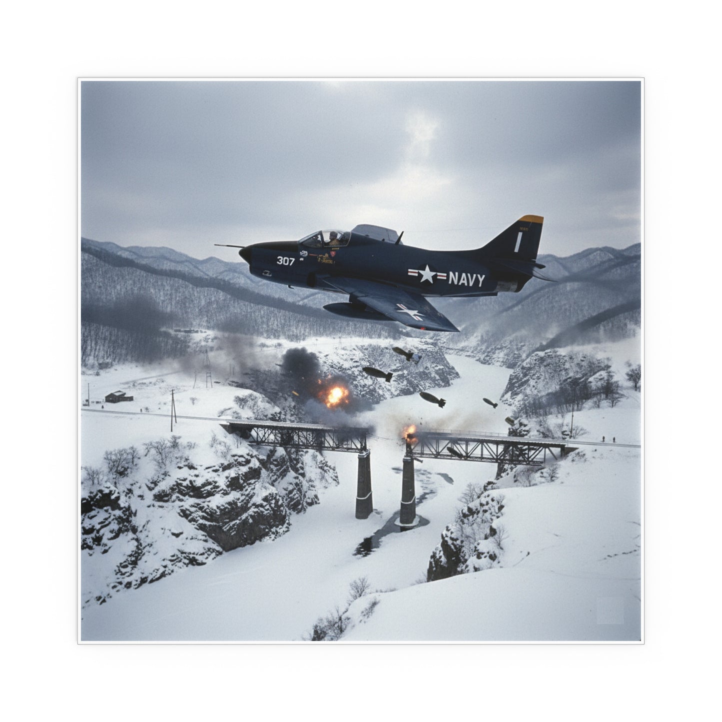 Indoor and Outdoor Silk Posters - Attack at Majon-ni and Samdong-ni during Korean War