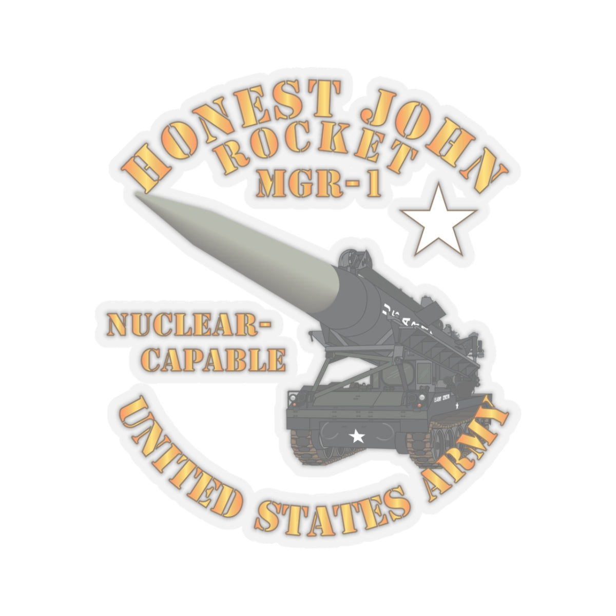 Kiss-Cut Stickers - Artillery - Honest John Rocket - MGR1