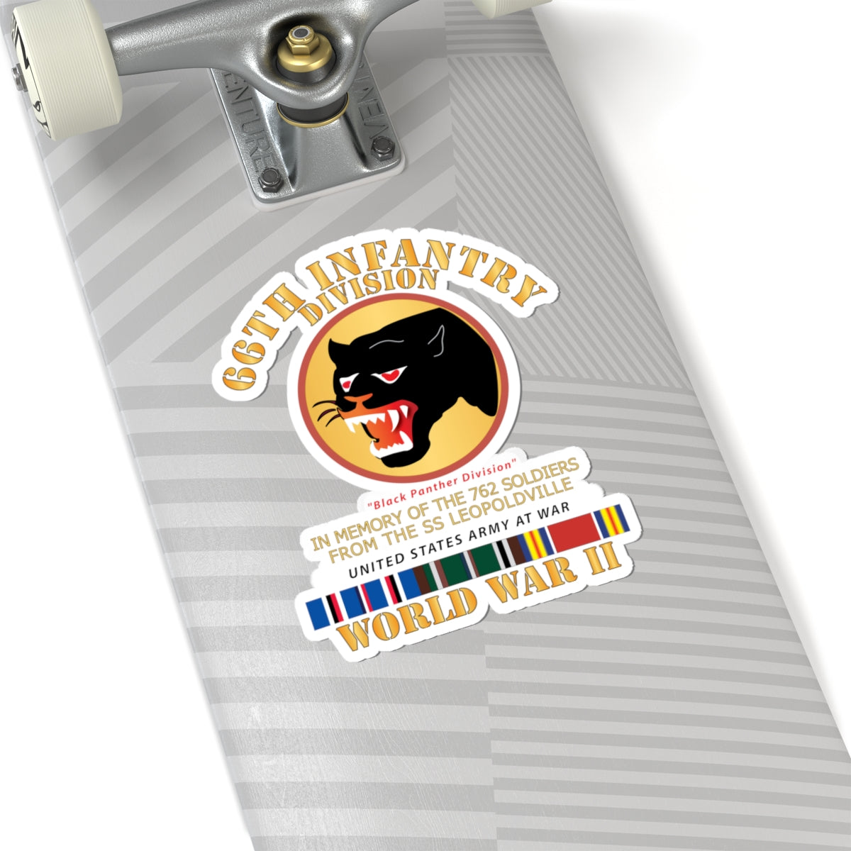 Kiss-Cut Stickers - 66th Infantry Div - Black Panther Div - WWII w SS Leopoldville w EU SVC