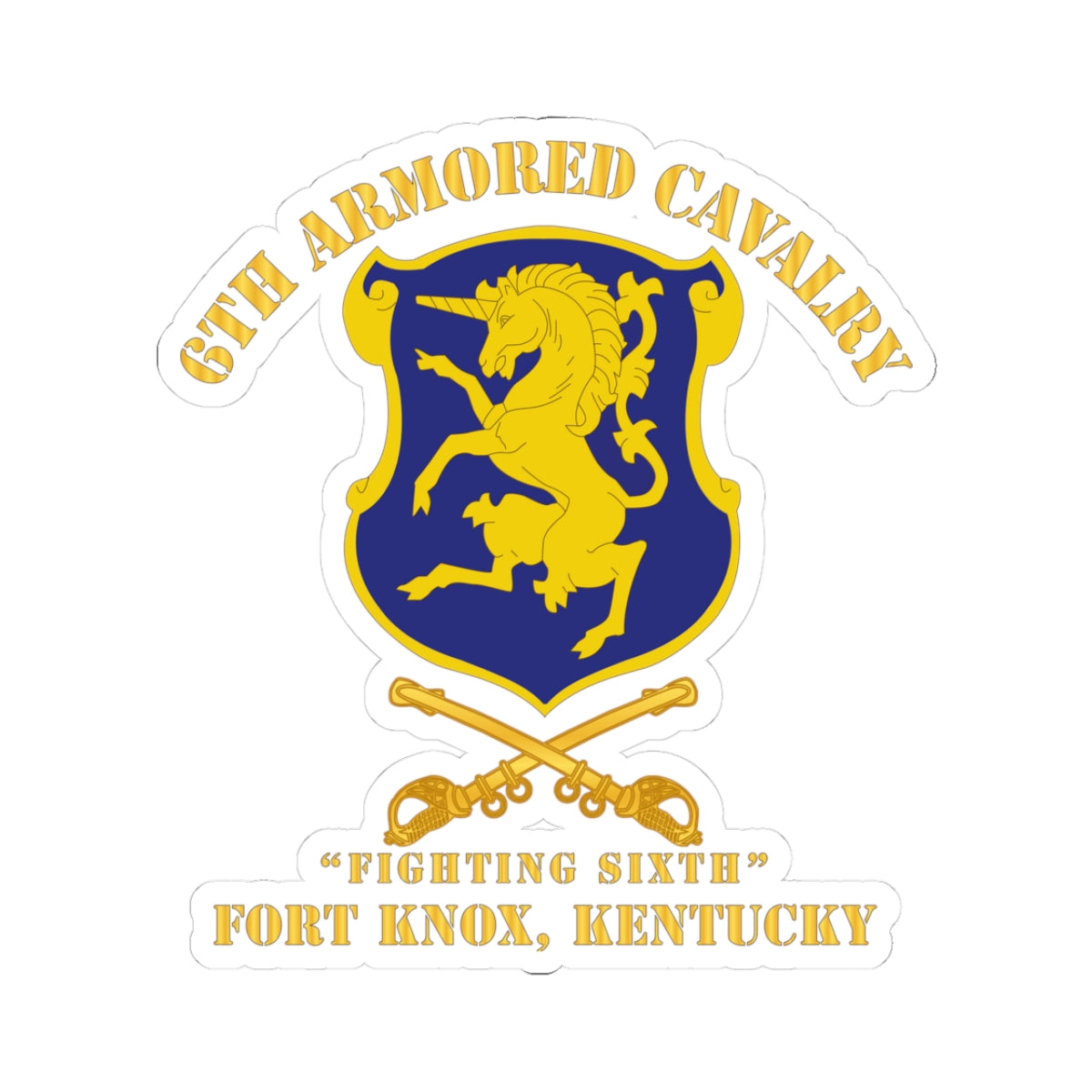 Kiss-Cut Stickers - 6th ACR w Cav Br Ft Knox Kentucky