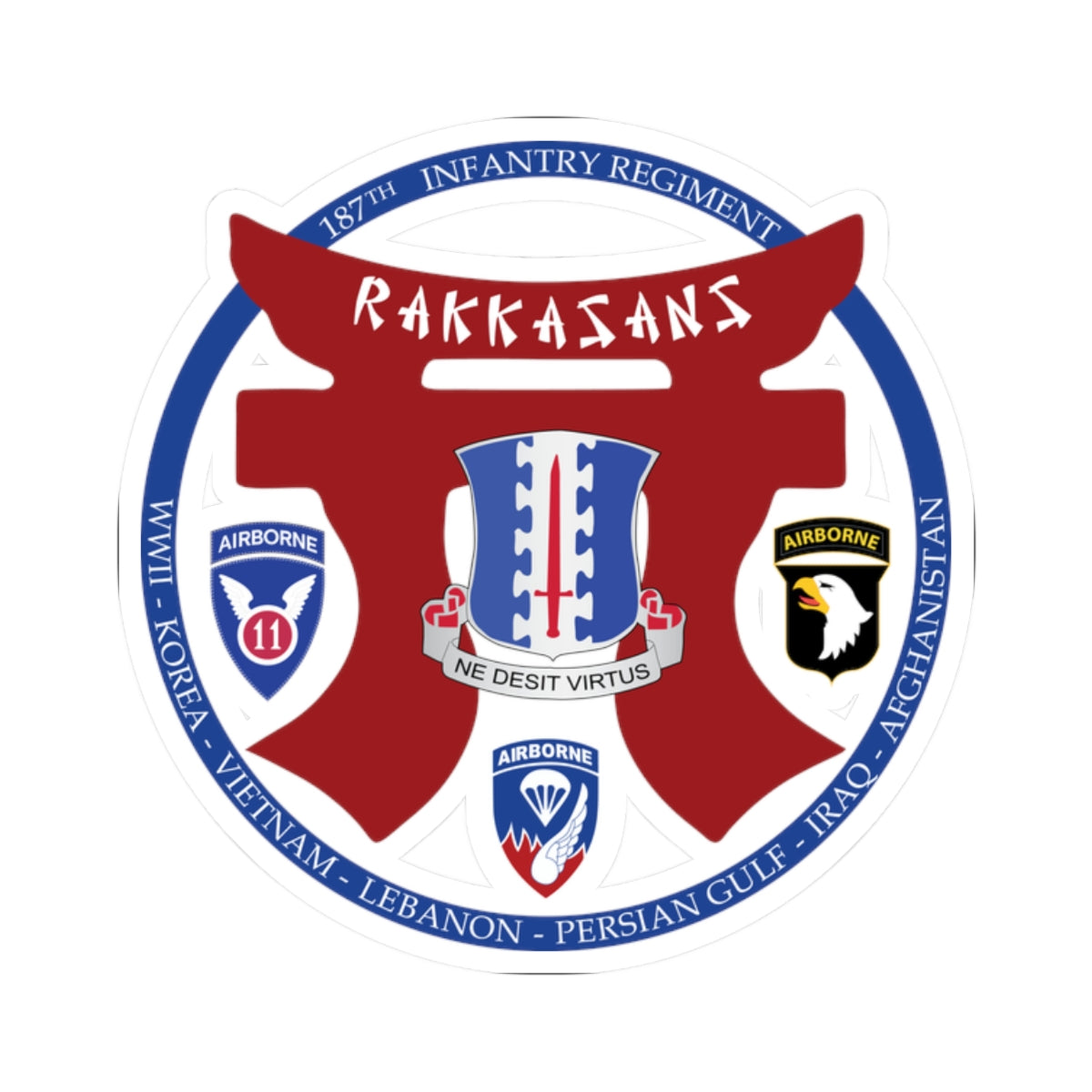 Kiss-Cut Stickers - 187th INF Regiment - Rakkasans