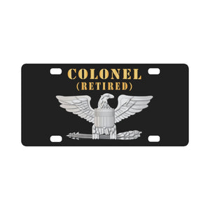 Colonel - Retired X 300 - Hat Classic License Plate