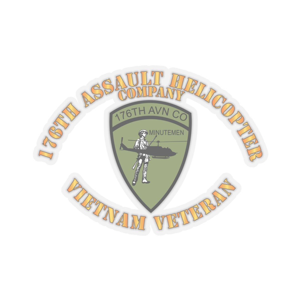 Kiss-Cut Stickers - 176th Assault Helicopter Co - Vietnam Ve