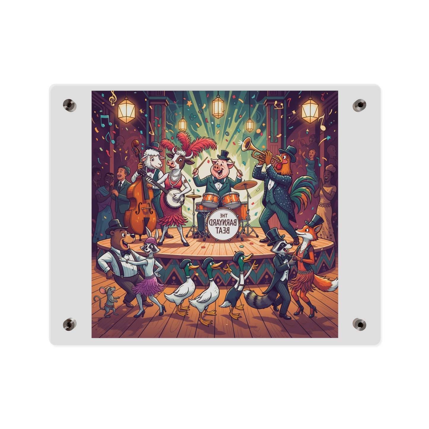 Acrylic Wall Art Panel - Farm Band Dance