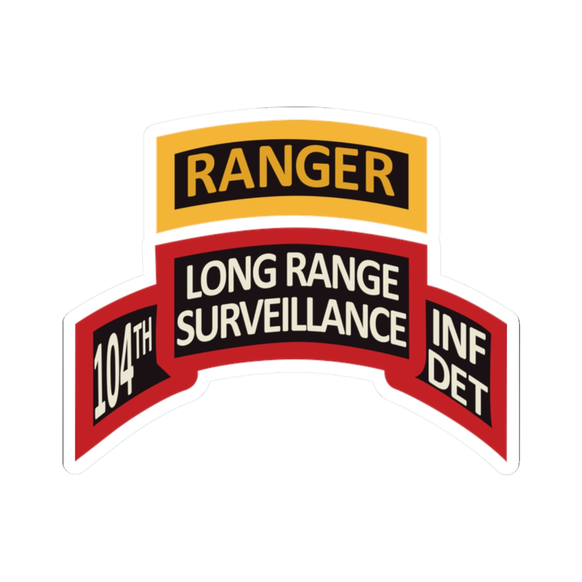 Kiss-Cut Stickers - LRS - 10th Inf Det - Ranger Tab