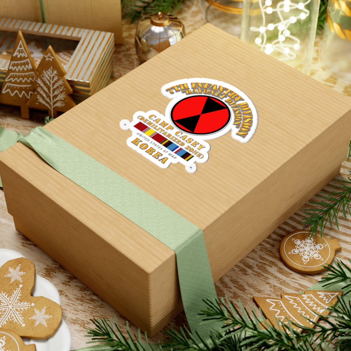 Kiss-Cut Stickers - 7th Infantry Division - Korea - Cp Casey w SVC