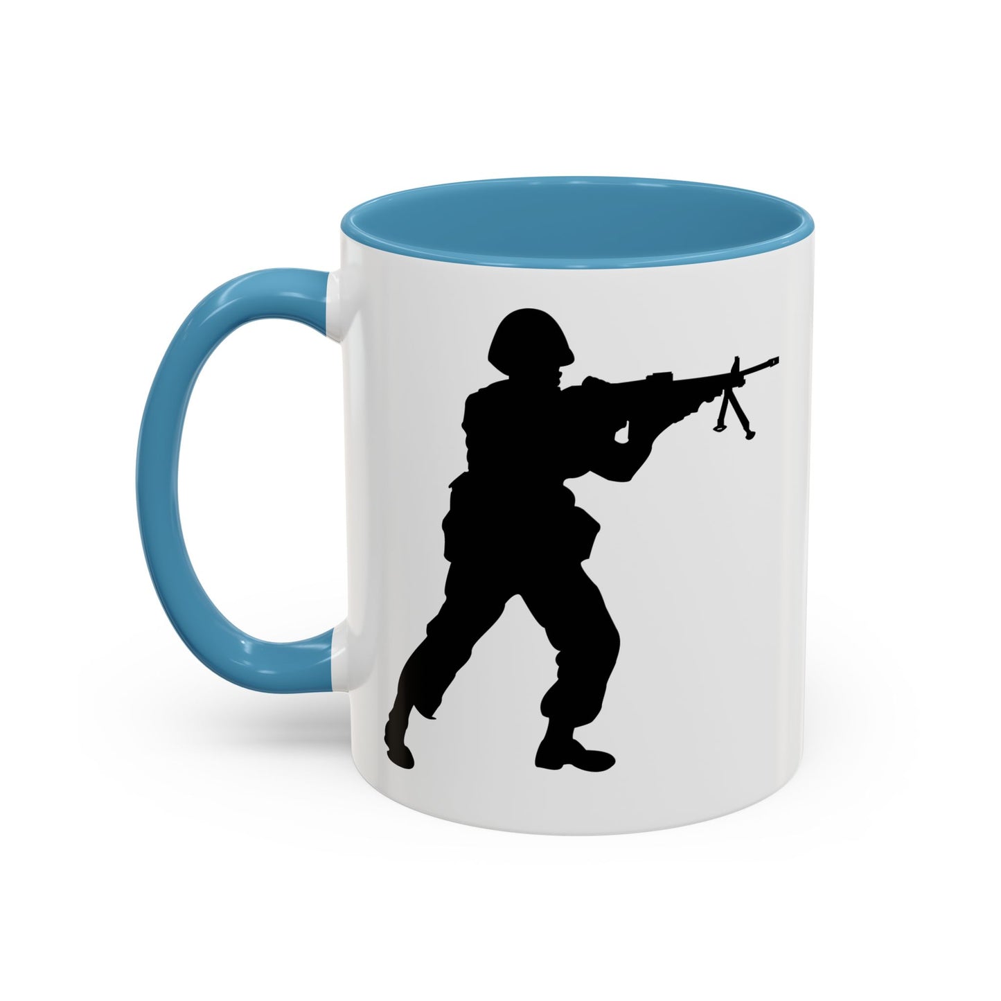 Accent Coffee Mug (11oz & 15oz) - Army - Soldier - MG Assault - Silhouette X 300