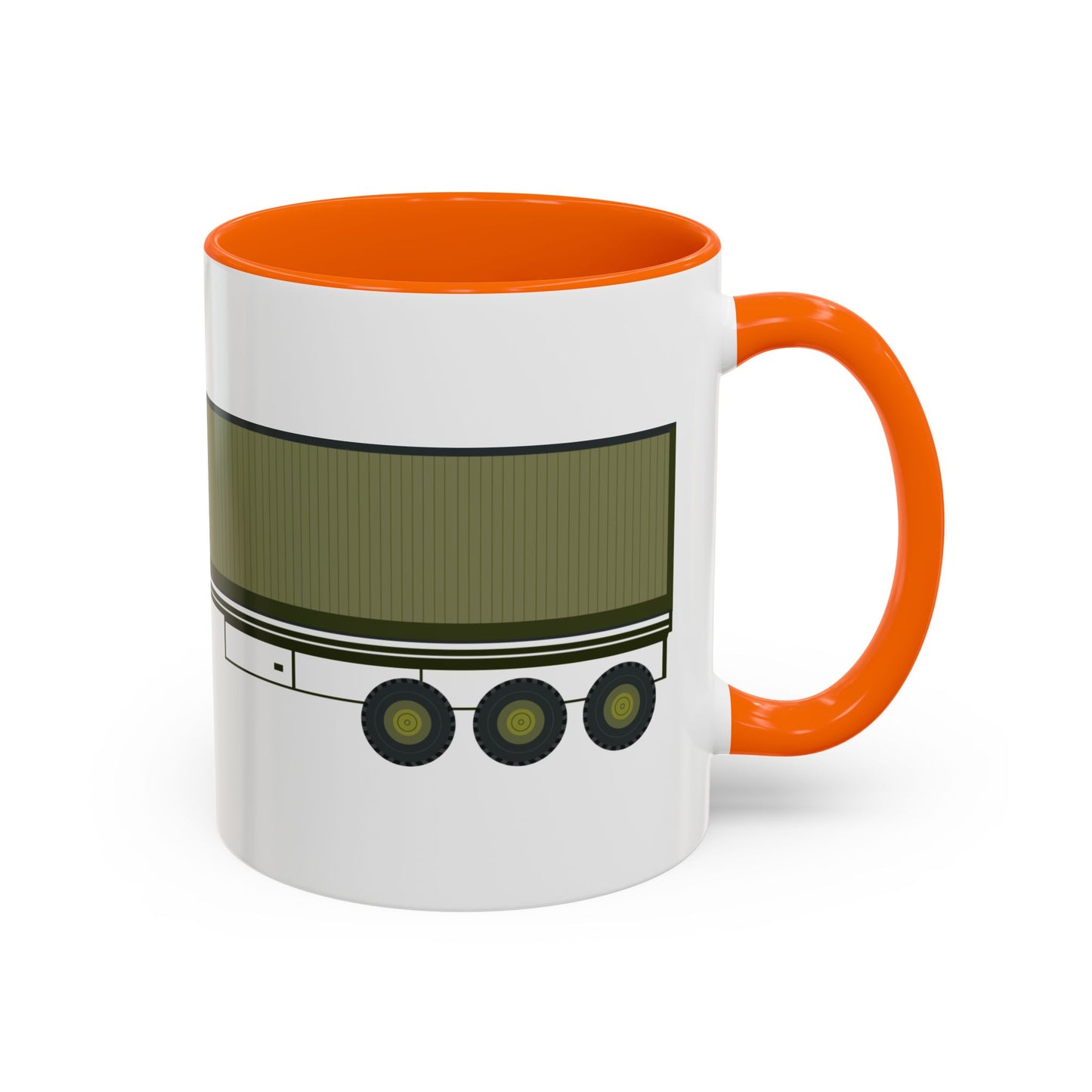 Accent Coffee Mug (11oz & 15oz) - Vehicle - M915 Tractor with M872 - 40 Ft Container - Side X 300