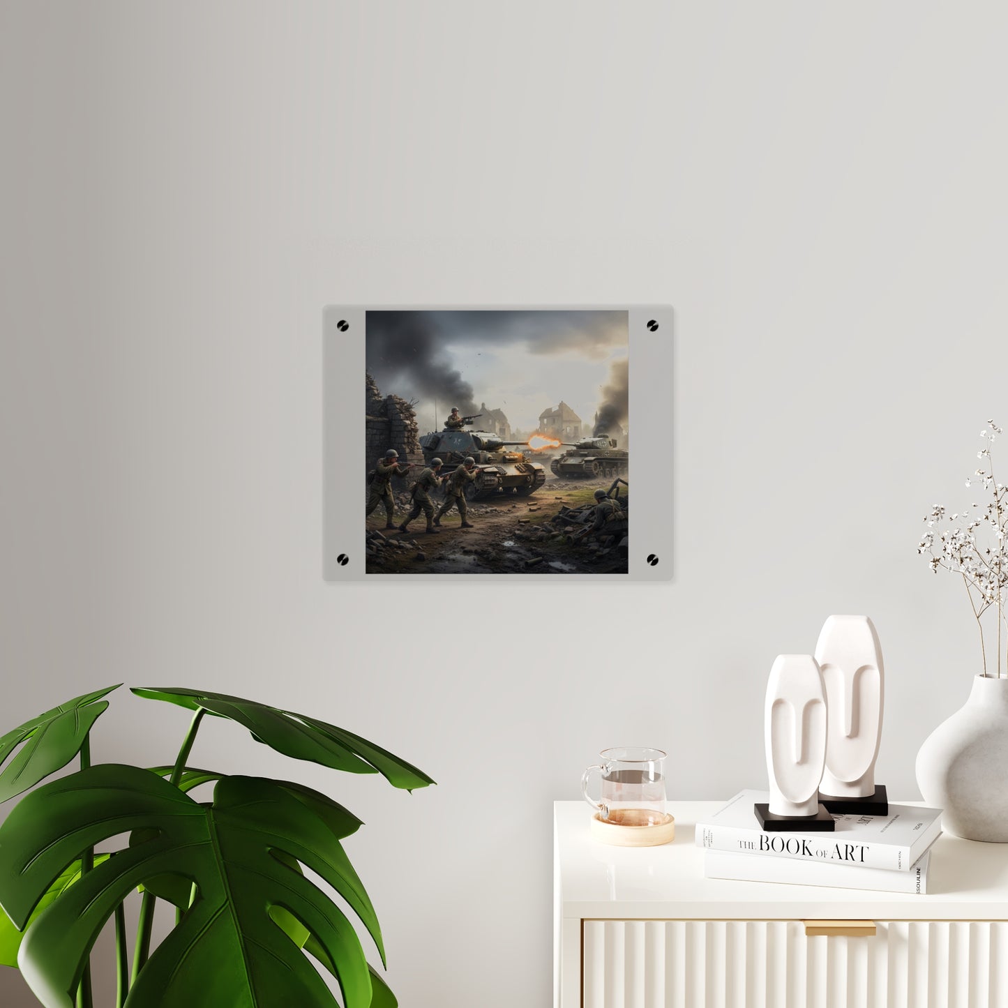 Acrylic Wall Art Panel - Tank Destroyer - M10 Wolverine vs German Panzer Tank