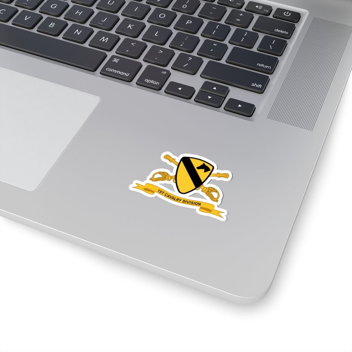 Kiss-Cut Stickers - 1st Cavalry Division - SSI wo White Border w Br - Ribbon
