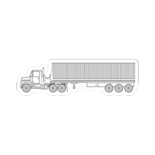 Kiss-Cut Stickers - Vehicle - M915 Tractor with M872 - 40 Ft Container - Side - LA X 300