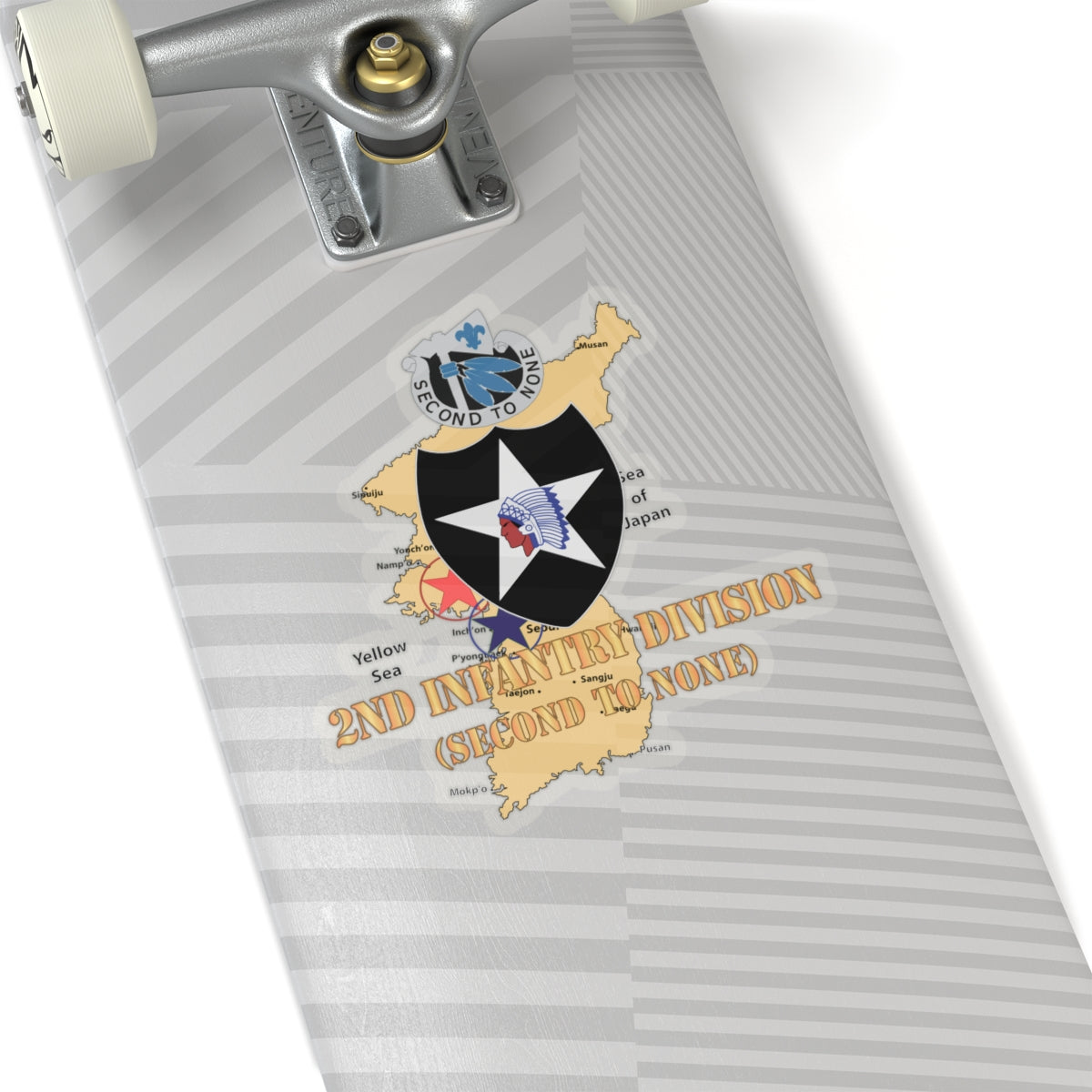 Kiss-Cut Stickers - Korea Map - 2nd Infantry Div - Second to None